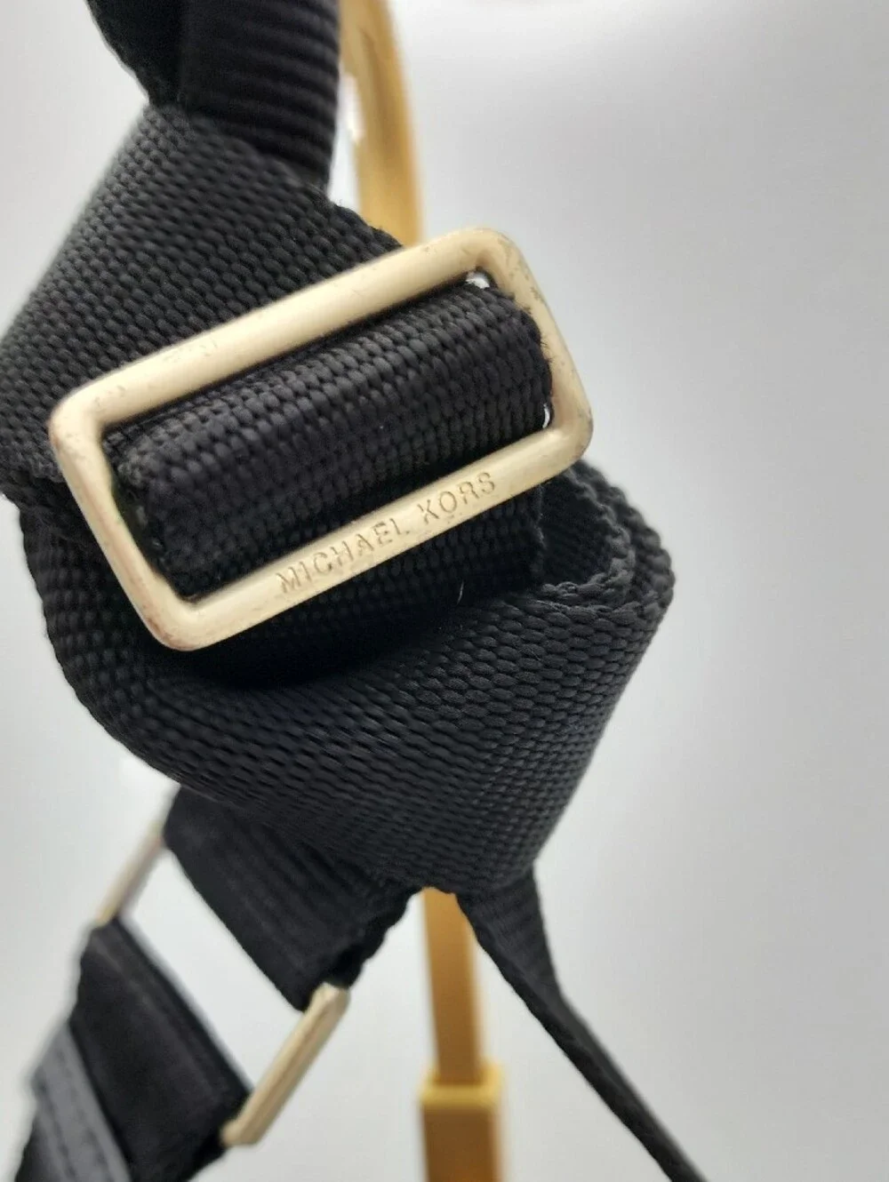 Michael Kors Black Leather Satchel, Crossbody with Gold Hardware